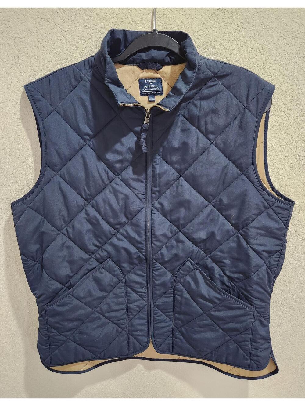 J. Crew Quilted Vest Men's size Large WALKER Full Zip Outerwear Lightweight